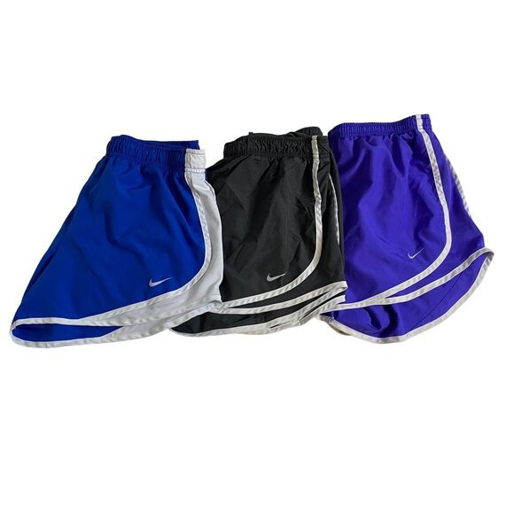Nike Dri-Fit Women M Running Shorts Purple/Blue/Black Gym Y2K Lounge Lot of 3 - Picture 2 of 16